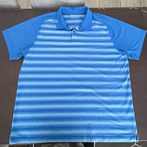 Under Armour Men's Blue Striped Performance Polo